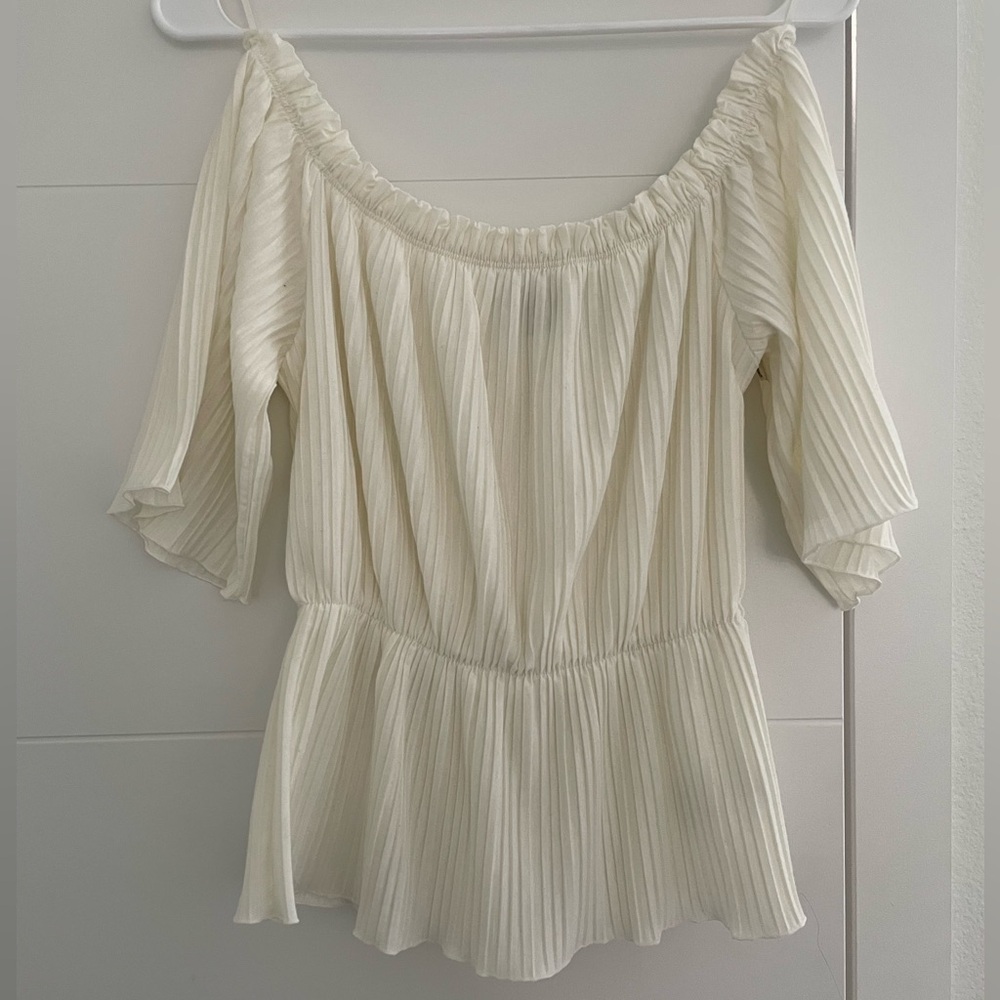 Elegant Off-Shoulder Cream Top